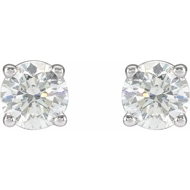 Earrings TreasureFineJewelers 14K White Gold 1 CTW Natural Diamond Stud Earrings