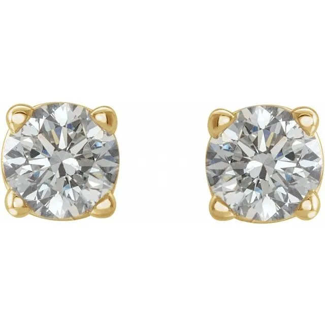 Earrings TreasureFineJewelers 14K Yellow Gold 15 CTW Natural Diamond Stud Earrings with Friction Post