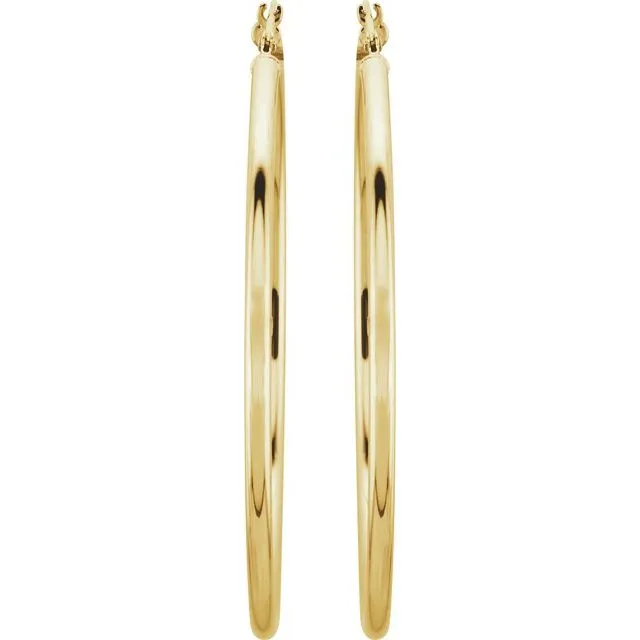 Earrings TreasureFineJewelers 14K Yellow Gold 47 mm Hoop Earrings