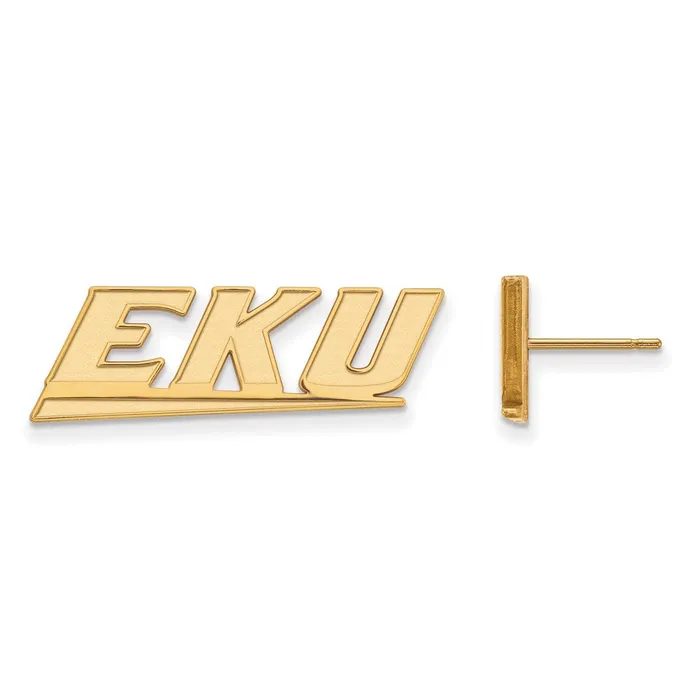 Earrings TreasureFineJewelers 14K Yellow Gold Eastern Kentucky University Small Post Earrings Earrings TreasureFineJewelers 14K Yellow Gold Eastern Kentucky University Small Post Earrings