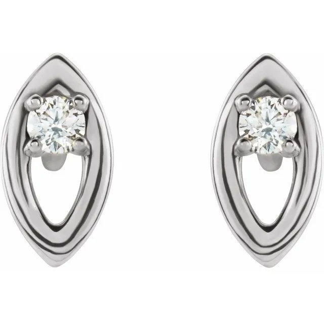 Earrings TreasureFineJewelers Sterling Silver 05 CTW Diamond Solitaire Earrings