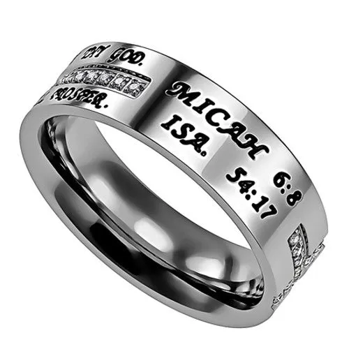 ISAIAH 5417 Protection Cross Ring with Engraved Bible Verse CZ Stones North Arrow Shop Rings ISAIAH 5417 Protection Cross Ring with Engraved Bible Verse CZ Stones North Arrow Shop Rings