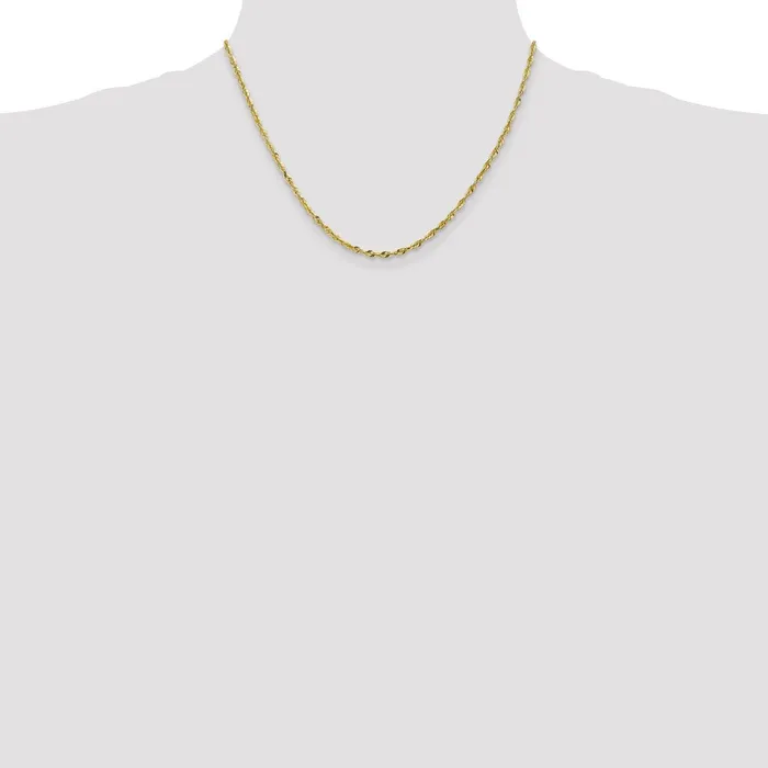 Leslies 10K 25mm DiamondCut Lightweight Rope Chain TreasureFineJewelers Necklaces