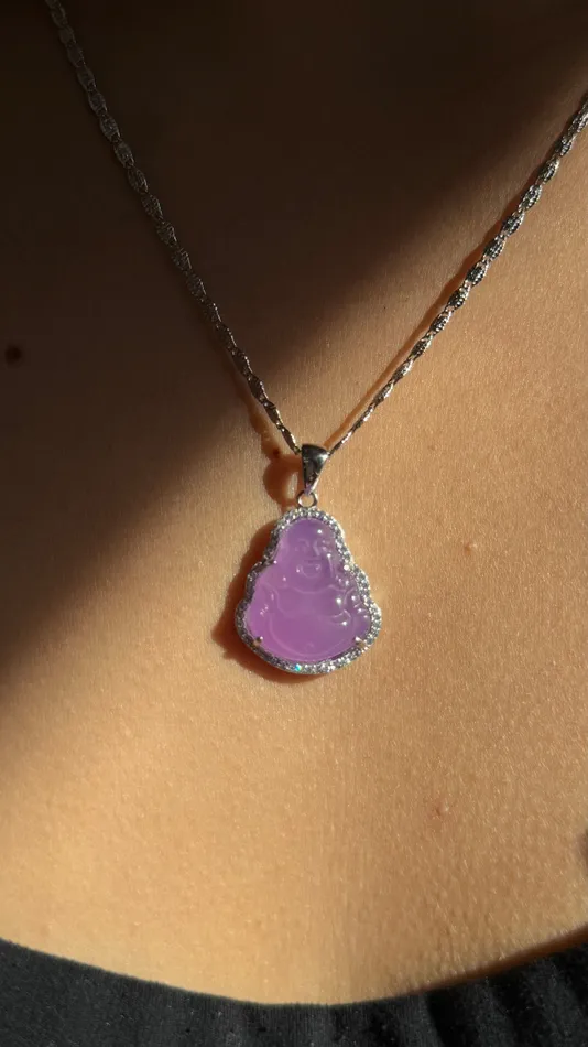 MP Jewelry Necklaces Purple Jade Buddha Necklace