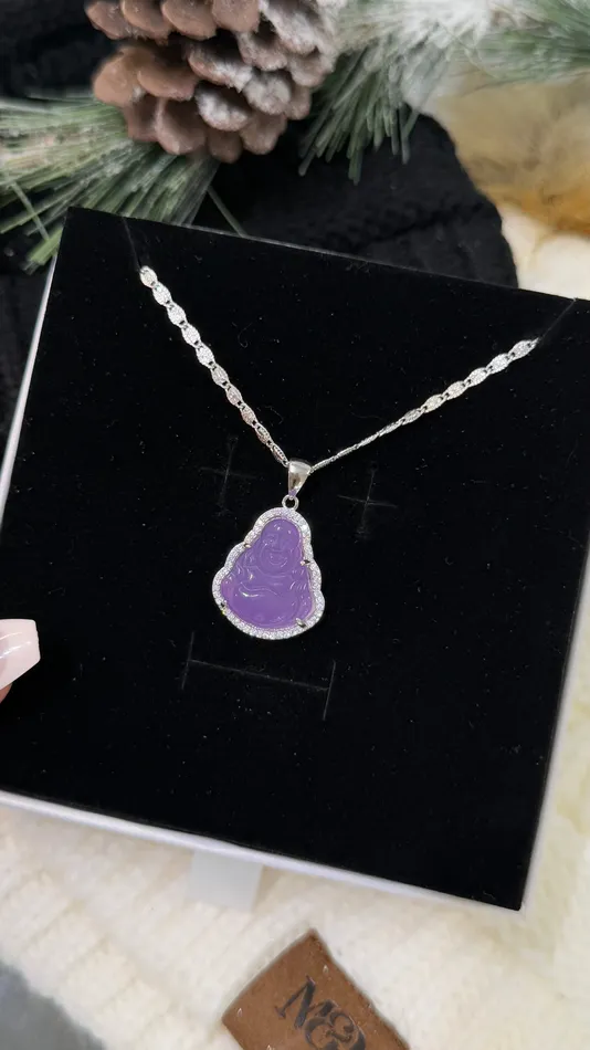 MP Jewelry Necklaces Purple Jade Buddha Necklace