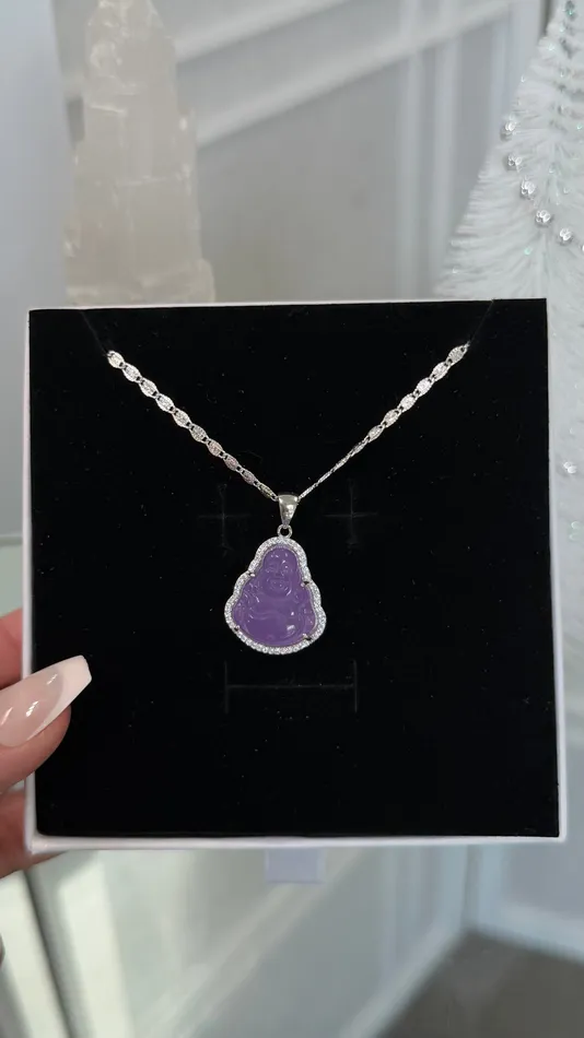 MP Jewelry Necklaces Purple Jade Buddha Necklace