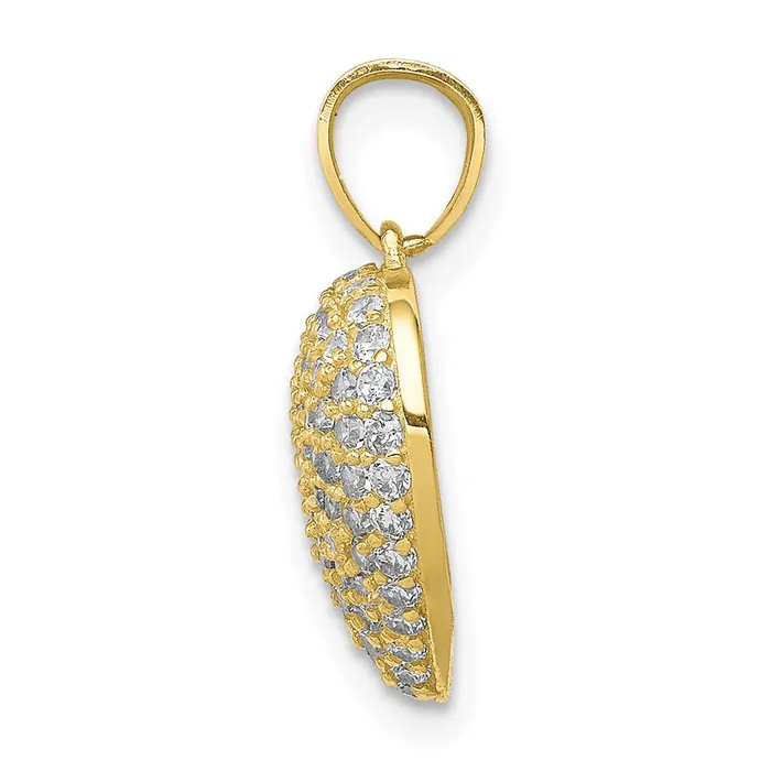 Necklaces 10K CZ Micro Pave Heart Pendant TreasureFineJewelers