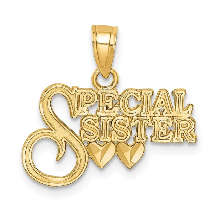 Necklaces 14K Diamondcut Special Sister Pendant TreasureFineJewelers