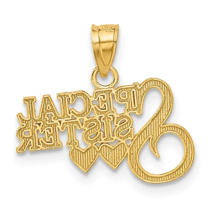 Necklaces 14K Diamondcut Special Sister Pendant TreasureFineJewelers