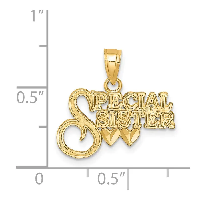 Necklaces 14K Diamondcut Special Sister Pendant TreasureFineJewelers