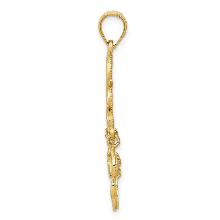 Necklaces 14k Polished Diamondcut Chandelier Pendant TreasureFineJewelers