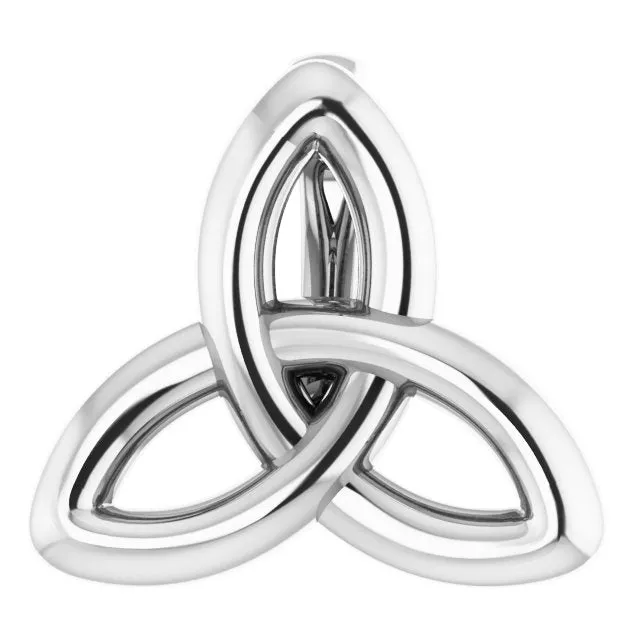 Necklaces 14K White Gold 10x93 mm CelticInspired Trinity Pendant TreasureFineJewelers Necklaces 14K White Gold 10x93 mm CelticInspired Trinity Pendant TreasureFineJewelers