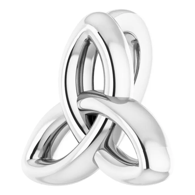 Necklaces 14K White Gold 10x93 mm CelticInspired Trinity Pendant TreasureFineJewelers