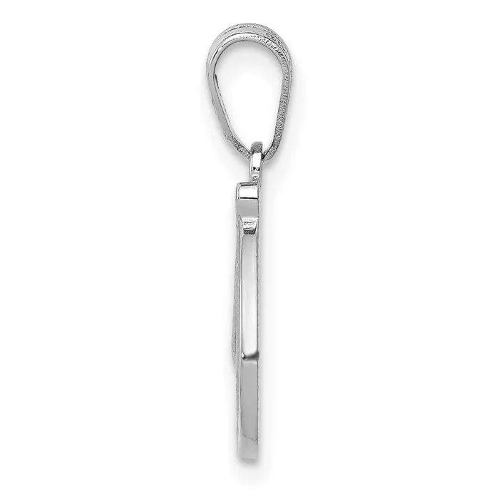Necklaces 14k White Gold White Gold Script Letter D Initial Pendant TreasureFineJewelers