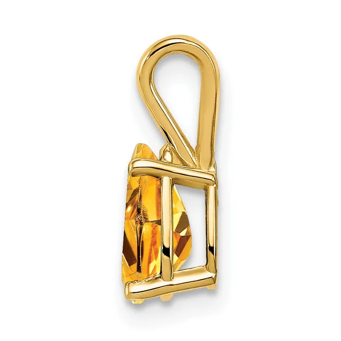 Necklaces 14k Yellow Gold 8x5mm Pear Citrine pendant TreasureFineJewelers