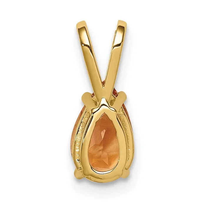 Necklaces 14k Yellow Gold 8x5mm Pear Citrine pendant TreasureFineJewelers