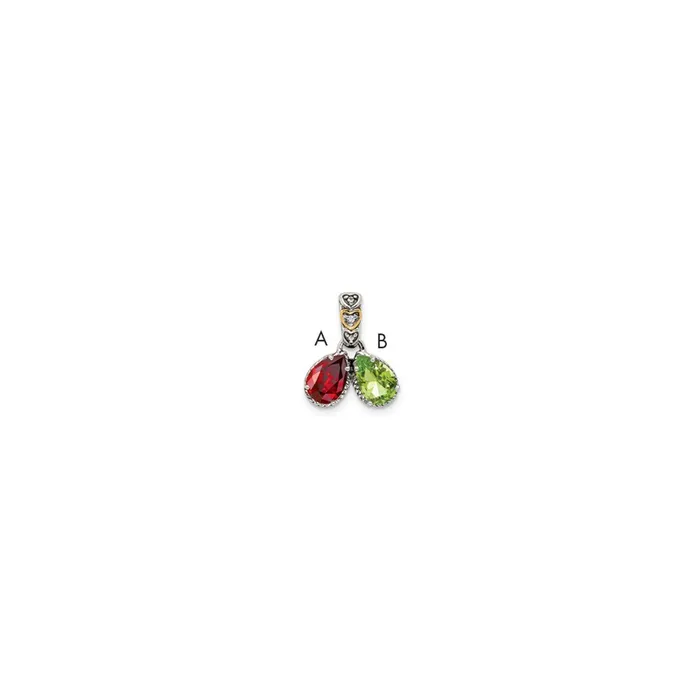 Necklaces Sterling Silver 14k Twostone and Diamond Mothers Pendant TreasureFineJewelers Necklaces Sterling Silver 14k Twostone and Diamond Mothers Pendant TreasureFineJewelers