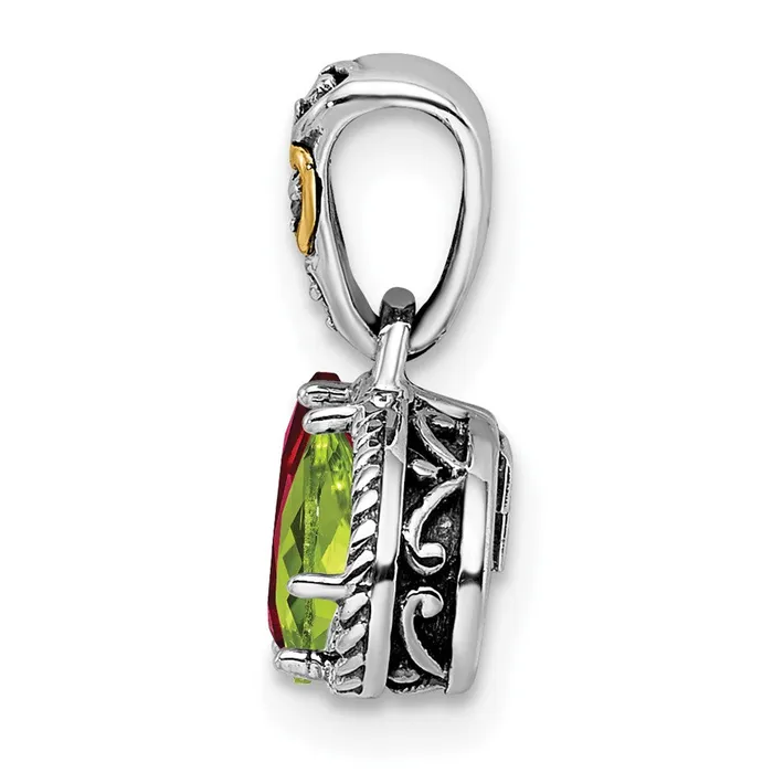 Necklaces Sterling Silver 14k Twostone and Diamond Mothers Pendant TreasureFineJewelers