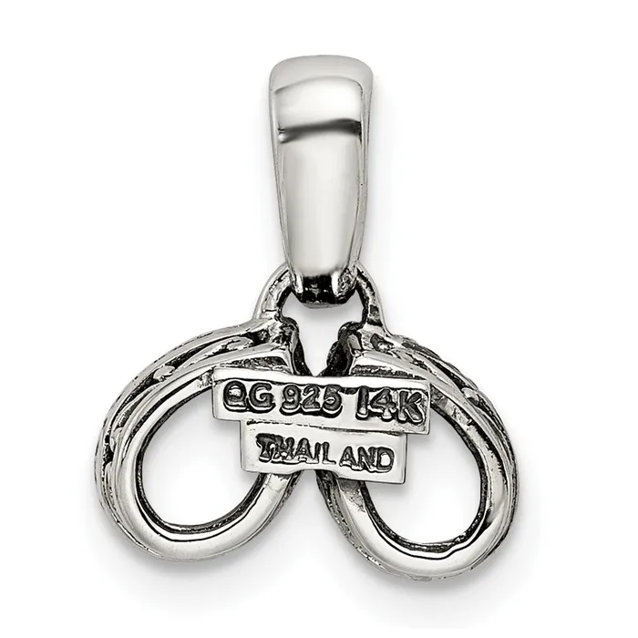 Necklaces Sterling Silver 14k Twostone and Diamond Mothers Pendant TreasureFineJewelers
