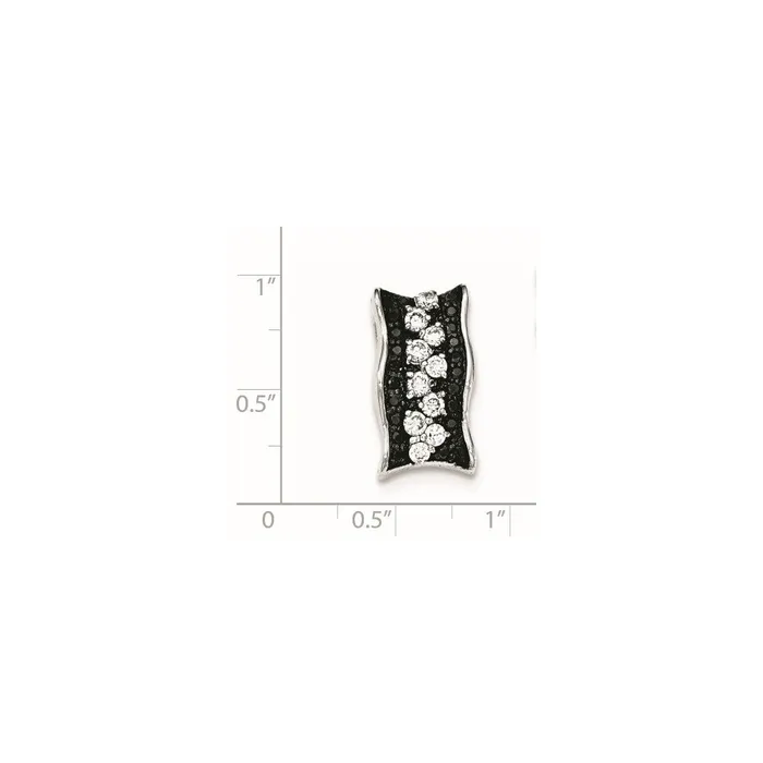 Necklaces Sterling Silver Black White CZ Pendant TreasureFineJewelers