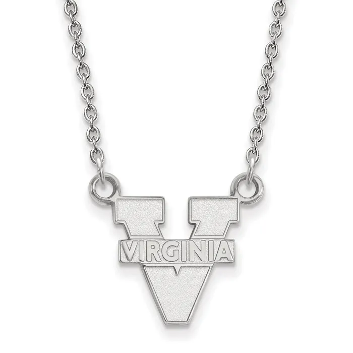 Necklaces TreasureFineJewelers 10K White Gold University of Virginia Small Pendant with Necklace Necklaces TreasureFineJewelers 10K White Gold University of Virginia Small Pendant with Necklace