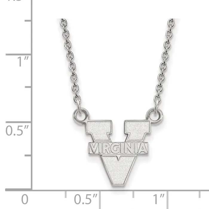 Necklaces TreasureFineJewelers 10K White Gold University of Virginia Small Pendant with Necklace