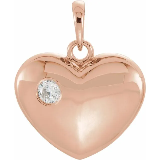 Necklaces TreasureFineJewelers 14K Rose 110 CT Diamond 2015x16 mm Heart Pendant Necklaces TreasureFineJewelers 14K Rose 110 CT Diamond 2015x16 mm Heart Pendant