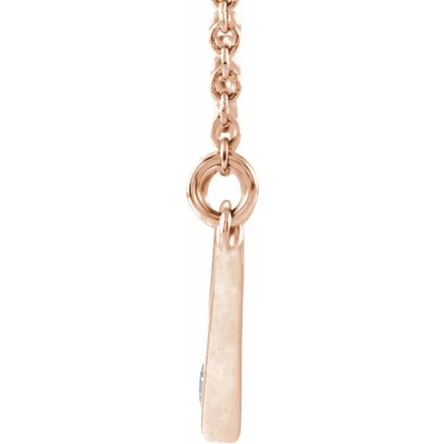 Necklaces TreasureFineJewelers 14K Rose Gold 03 CTW Natural Diamond V 18 Necklace