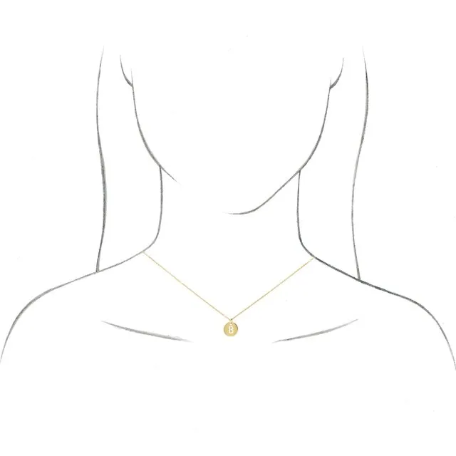 Necklaces TreasureFineJewelers 14K Rose Gold Initial D 10 mm Disc Pendant
