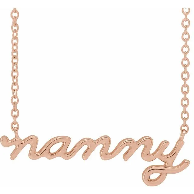 Necklaces TreasureFineJewelers 14K Rose Gold Nanny 18 Necklace