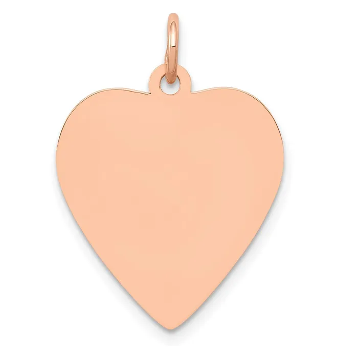Necklaces TreasureFineJewelers 14k Rose Gold Rose Polished Heart Shaped Disc Pendant Necklaces TreasureFineJewelers 14k Rose Gold Rose Polished Heart Shaped Disc Pendant