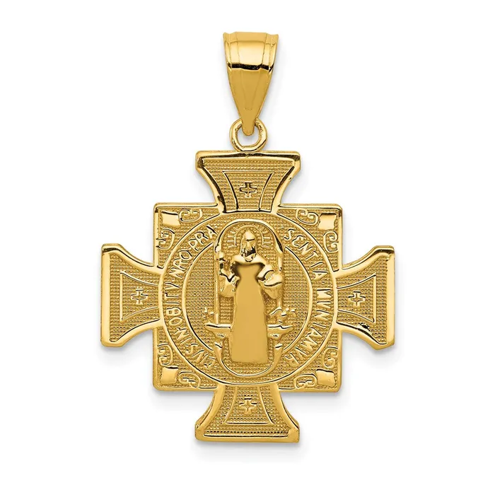 Necklaces TreasureFineJewelers 14k San Benito 2Sided Cross Pendant