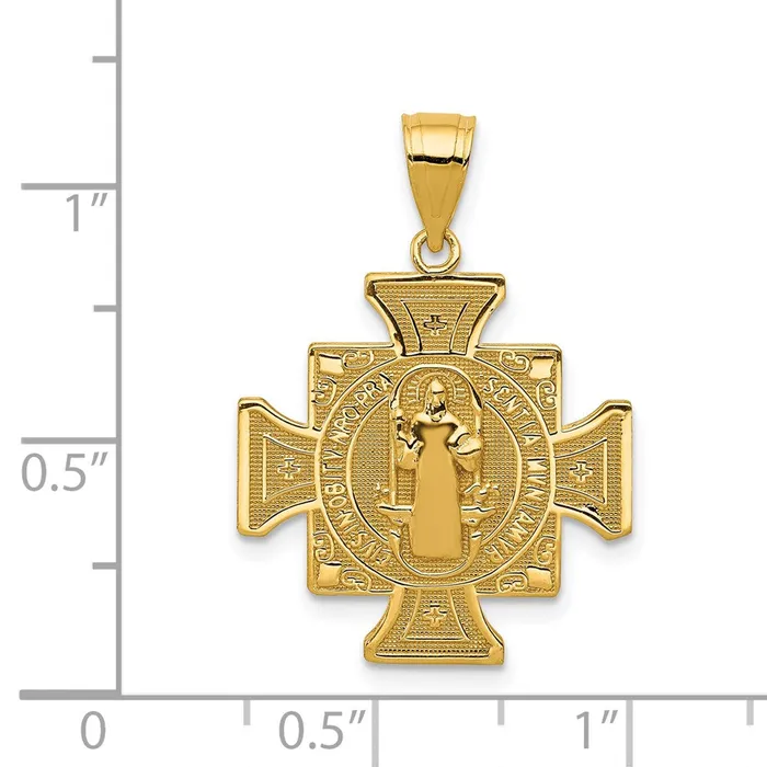 Necklaces TreasureFineJewelers 14k San Benito 2Sided Cross Pendant