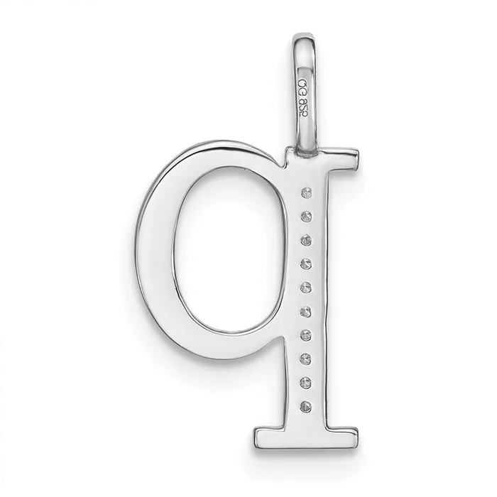 Necklaces TreasureFineJewelers 14K White Gold Diamond Lower Case Letter P Initial Pendant