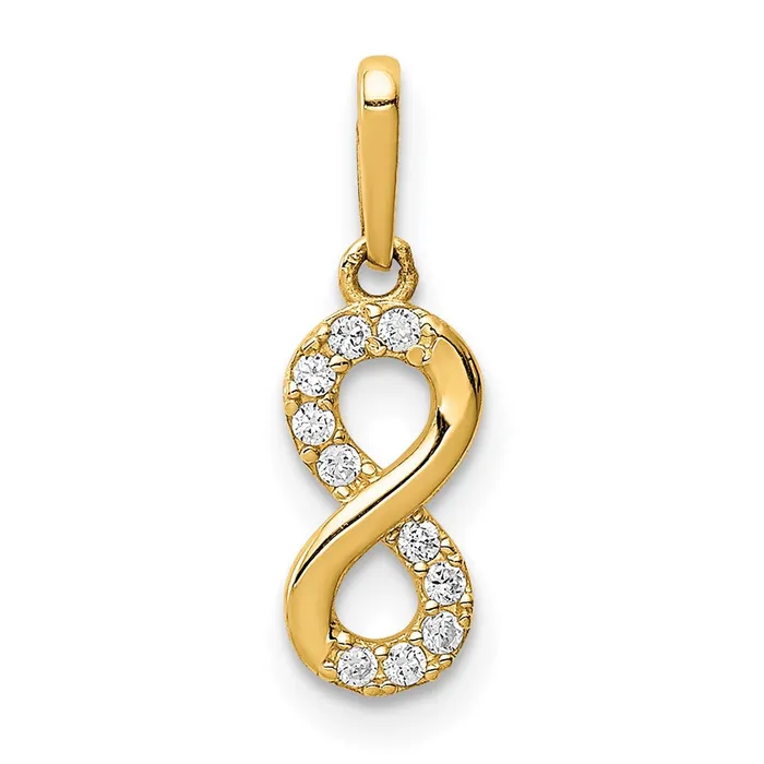 Necklaces TreasureFineJewelers 14k Yellow Gold CZ Infinity Symbol Pendant Necklaces TreasureFineJewelers 14k Yellow Gold CZ Infinity Symbol Pendant