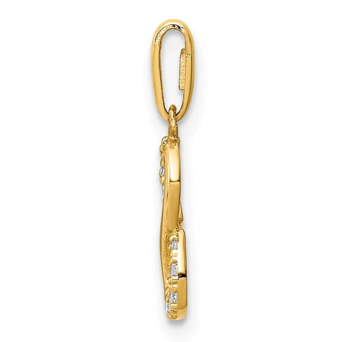 Necklaces TreasureFineJewelers 14k Yellow Gold CZ Infinity Symbol Pendant