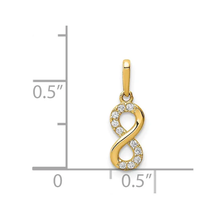 Necklaces TreasureFineJewelers 14k Yellow Gold CZ Infinity Symbol Pendant