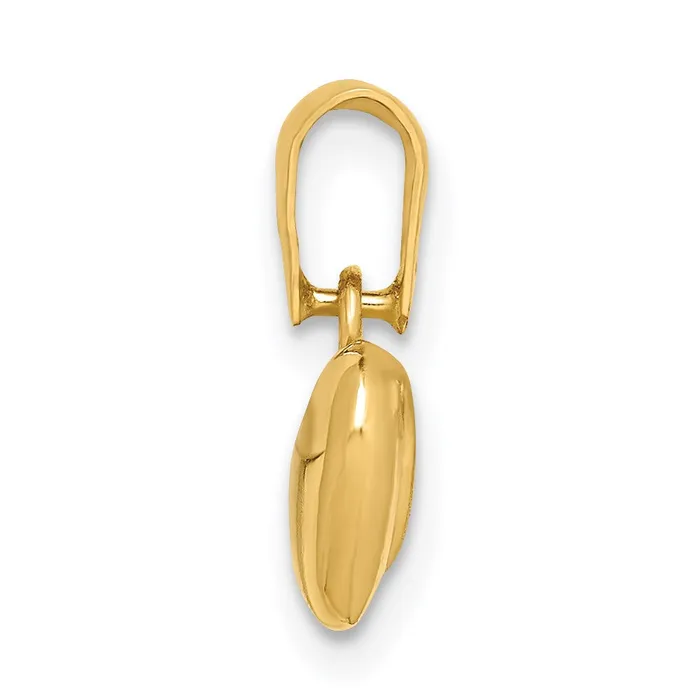 Necklaces TreasureFineJewelers 14k Yellow Gold Satin and Polished 3D Puffed Heart Pendant