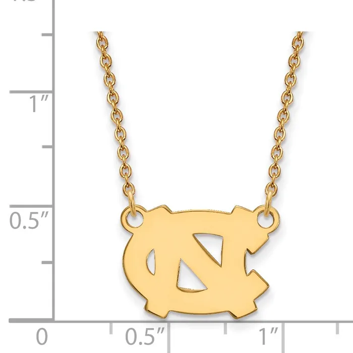 Necklaces TreasureFineJewelers 14K Yellow Gold University of North Carolina Small Pendant with Necklace