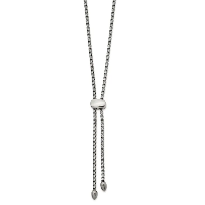 Necklaces TreasureFineJewelers Stainless Steel Polished Fancy Adjustable up to 205in Necklace Necklaces TreasureFineJewelers Stainless Steel Polished Fancy Adjustable up to 205in Necklace