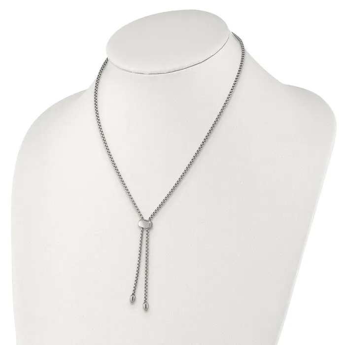 Necklaces TreasureFineJewelers Stainless Steel Polished Fancy Adjustable up to 205in Necklace