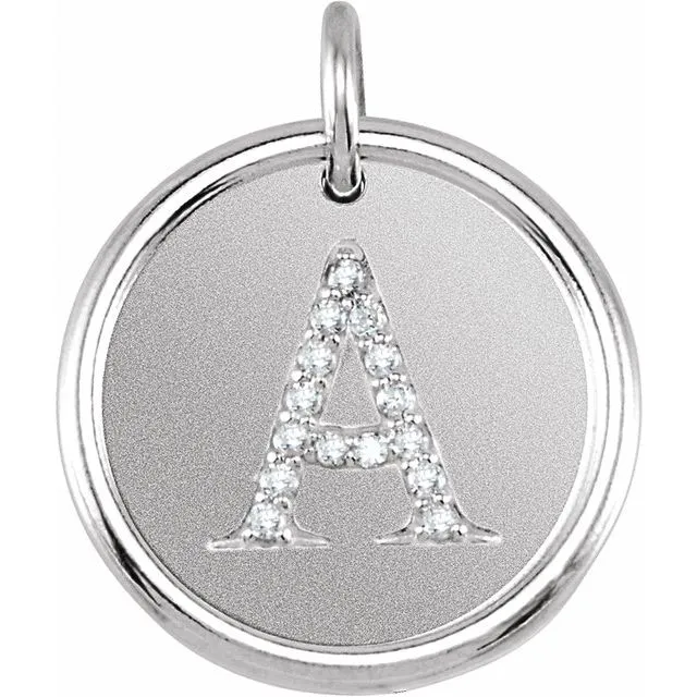 Necklaces TreasureFineJewelers Sterling Silver 08 CTW Natural Diamond Initial A Pendant Necklaces TreasureFineJewelers Sterling Silver 08 CTW Natural Diamond Initial A Pendant