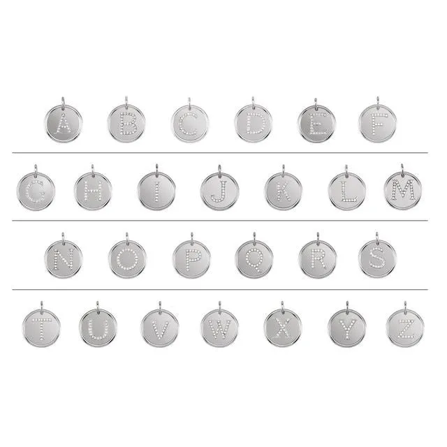 Necklaces TreasureFineJewelers Sterling Silver 08 CTW Natural Diamond Initial A Pendant