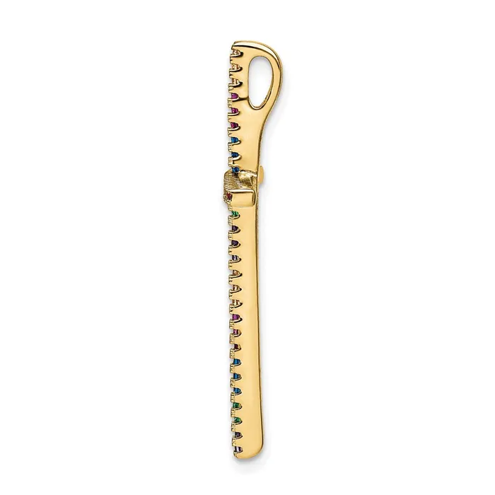 Necklaces TreasureFineJewelers Sterling Silver 14k Flashplated Colorful CZ Cross Chain Slide