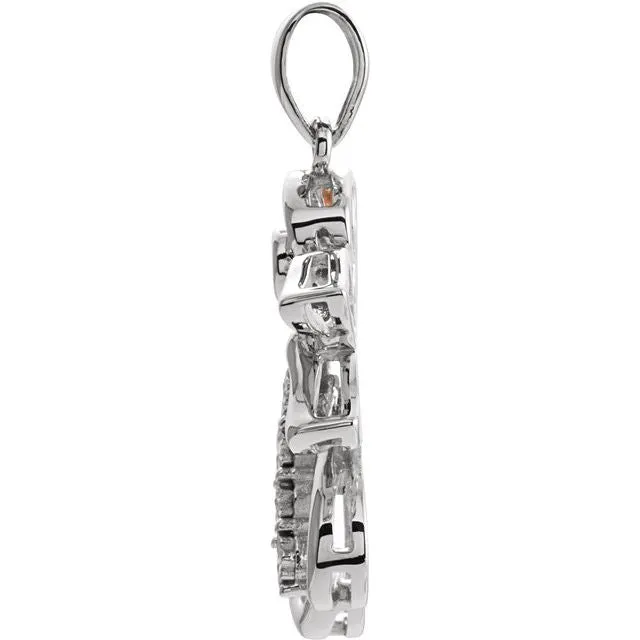 Necklaces TreasureFineJewelers Sterling Silver 14K Rose Gold Vermeil 249x16 mm Diamond Angel Pendant