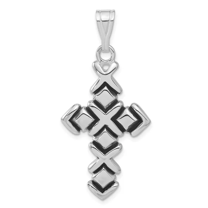 Necklaces TreasureFineJewelers Sterling Silver Antiqued Cross Pendant