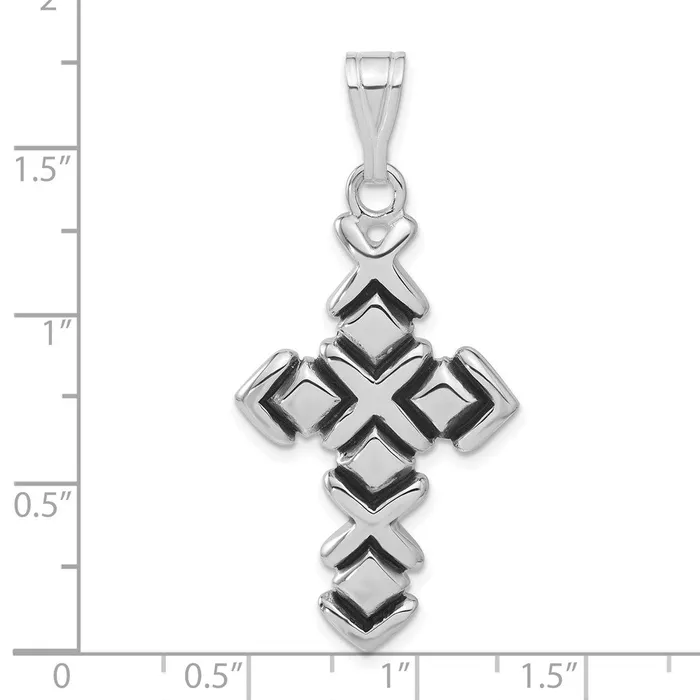 Necklaces TreasureFineJewelers Sterling Silver Antiqued Cross Pendant