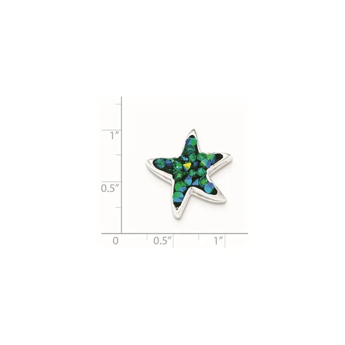 Necklaces TreasureFineJewelers Sterling Silver Blue Crystal Star Pendant