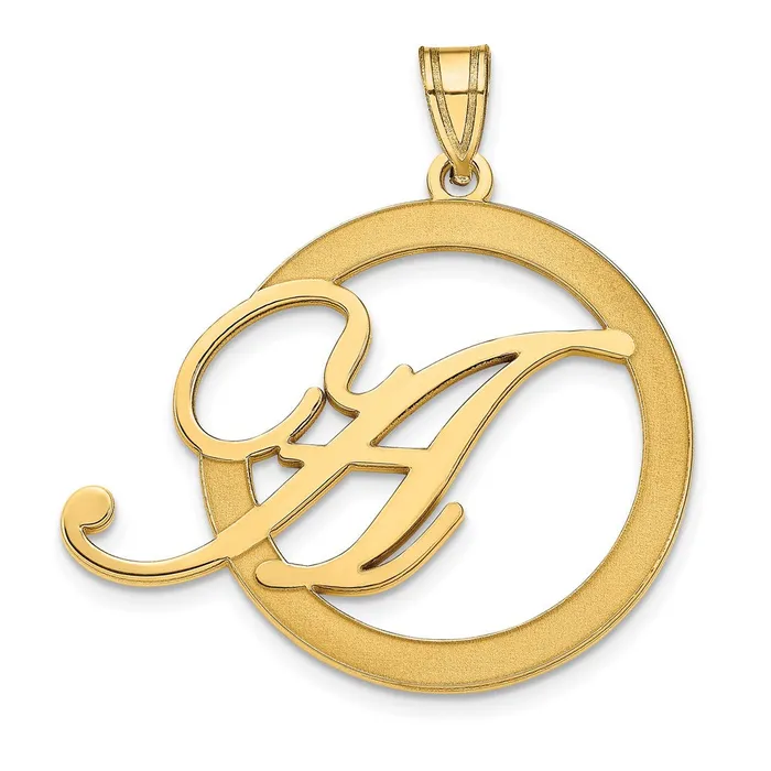 Necklaces TreasureFineJewelers Sterling SilverGoldplated Etched Initial in a Circle Pendant Necklaces TreasureFineJewelers Sterling SilverGoldplated Etched Initial in a Circle Pendant