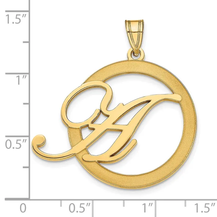 Necklaces TreasureFineJewelers Sterling SilverGoldplated Etched Initial in a Circle Pendant